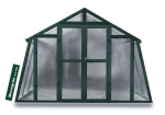 Vario Stahl Gewächshaus Kärnten 6 Nörpelglas 4mm BxT 276x605cm 16,6m² Moosgrün